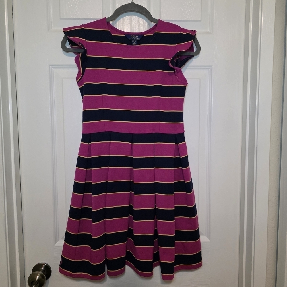 Polo Ralph Lauren Stripe Girls Dress Sz L